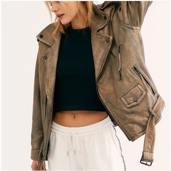 We The Free Over You Leather Jacket - Picture 1 of 7